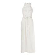 Witte Zomer Lange Jurk Mouwloos Vrouw Patrizia Pepe , White , Dames