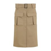 Khaki Midi Rok Chloé , Brown , Dames