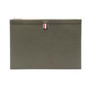 Documentenhouder van Pebble Grain Leer Thom Browne , Green , Heren