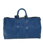 Pre-owned Leather travel-bags Louis Vuitton Vintage , Blue , Dames