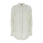 Zijden Bedrukte Shirt Blumarine , White , Dames