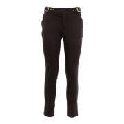 Elegante Zwarte Chino Broek Fracomina , Black , Dames