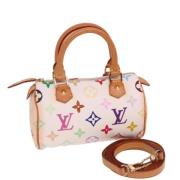 Pre-owned Canvas handbags Louis Vuitton Vintage , White , Dames