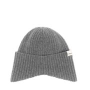 Grijze Melange Beanie Hat Emporio Armani , Gray , Heren