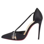 Pre-owned Satin heels Christian Louboutin Pre-owned , Black , Dames