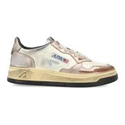 Metallic Rose Sneakers Vintage Stijl Autry , Beige , Dames