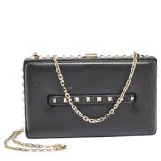 Pre-owned Leather clutches Valentino Vintage , Black , Dames