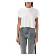 Geknipte Katoenen T-Shirt Melk Aw24 Rick Owens , White , Dames