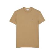 Beige Katoenen T-shirt Moderne Man Lacoste , Beige , Heren