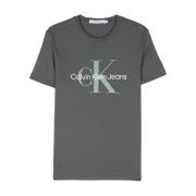 Grijze T-shirts en Polos Calvin Klein Jeans , Gray , Heren