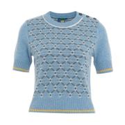 Blauwe Gebreide Trui Aw24 No Name , Blue , Dames