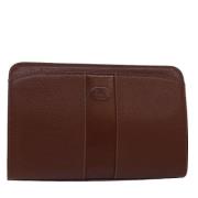 Pre-owned Leather clutches Burberry Vintage , Brown , Dames