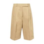 Korte Katoenen Linnen Bermuda Shorts Proenza Schouler , Beige , Dames