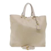 Pre-owned Leather handbags Prada Vintage , Beige , Dames