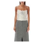 Polka Dot Corset Toproom Self Portrait , White , Dames