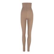 Hoge taille stretch leggings in cacao Cortana , Brown , Dames