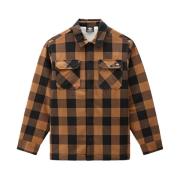 Bruine Katoenen Herenshirt Dickies , Brown , Heren