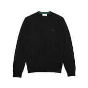 Zwarte Merinowollen Trui Lacoste , Black , Heren