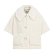 Teddy Kraag Jas Max Mara , White , Dames