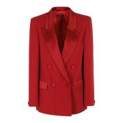 Elegant Satin Smoking Blazer Amen , Red , Dames