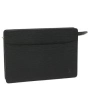 Pre-owned Leather clutches Louis Vuitton Vintage , Black , Dames