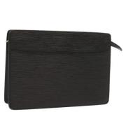 Pre-owned Leather clutches Louis Vuitton Vintage , Black , Dames