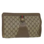 Pre-owned Canvas clutches Gucci Vintage , Beige , Dames