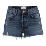 Denim Distressed Shorts met Frayed Hem Agolde , Blue , Dames