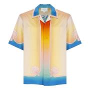 Zijden Shirt Multicolor Korte Mouw Kraag Casablanca , Multicolor , Her...