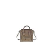 Grijze Leren Bagage Tas Celine , Gray , Dames