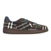 Ronde Neus Lage Sneakers Burberry , Green , Heren