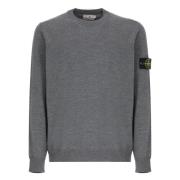 Grijze Crewneck Sweater met Logo Patch Stone Island , Gray , Heren