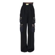 Zwarte Cargo Broek Elisabetta Franchi , Black , Dames