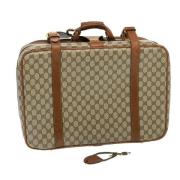 Pre-owned Leather travel-bags Gucci Vintage , Beige , Dames