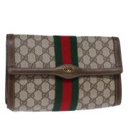 Pre-owned Canvas clutches Gucci Vintage , Beige , Dames