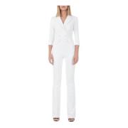 Dubbelbreasted jumpsuit in stretch crêpe Elisabetta Franchi , White , ...