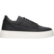 Zwarte Krokoprint Lage Sneakers Antony Morato , Black , Heren