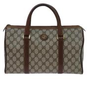 Pre-owned Leather handbags Gucci Vintage , Beige , Dames