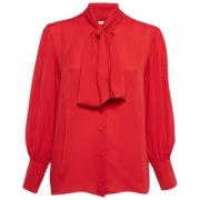 Pre-owned Satin tops Gucci Vintage , Red , Dames