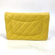 Pre-owned Leather chanel-bags Chanel Vintage , Yellow , Dames