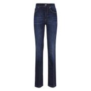 Olivia Denim Jeans Rits Knoopsluiting Dondup , Blue , Dames