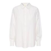 Feminine Blouse met Pofmouwen Cream , White , Dames