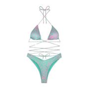 Bikini Triangolo E Slip Americano Fisso Spotted F**k , Multicolor , Da...