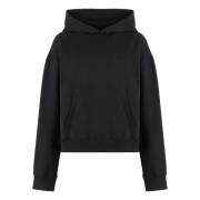 Geribbelde Katoenen Hoodie JW Anderson , Black , Dames