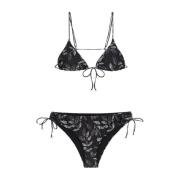 Verstelbare driehoek bikini set met twist Me-Fui , Black , Dames