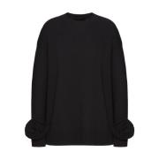 Zwarte Sweatshirt Damesmode Aw24 Valentino Garavani , Black , Dames