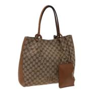 Pre-owned Canvas totes Gucci Vintage , Beige , Dames