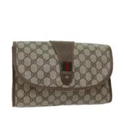 Pre-owned Leather clutches Gucci Vintage , Beige , Dames