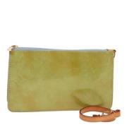 Pre-owned Leather pouches Louis Vuitton Vintage , Green , Dames