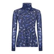 Blauw abstract print coltrui Dries Van Noten , Blue , Dames